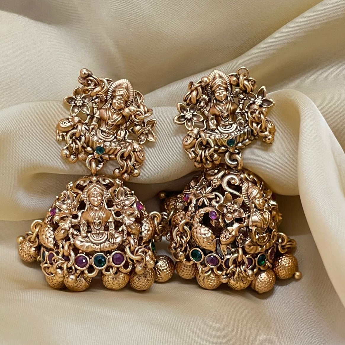 High Quality Gold Plated Lord Laxmi Earring