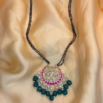 Traditional Pearl Kundan Studded Long Mangalsutra