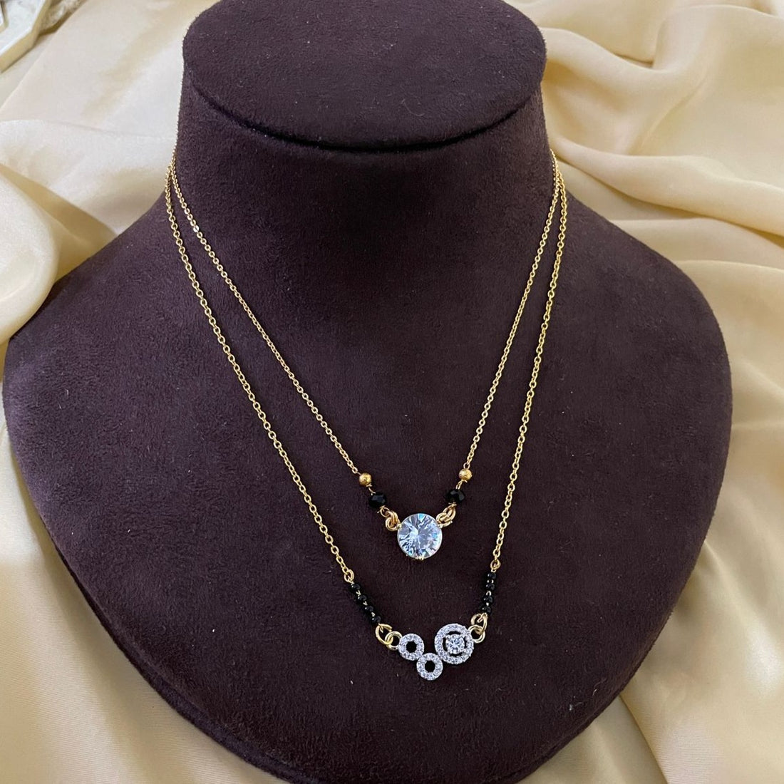 Gold Plated Minimal Style Mangalsutra Combo - Abdesignsjewellery