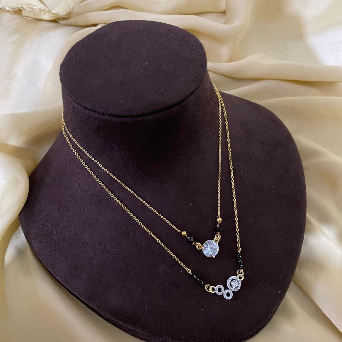 Gold Plated Minimal Style Mangalsutra Combo – Abdesignsjewellery