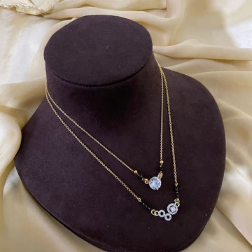 Gold Plated Minimal Style Mangalsutra Combo - Abdesignsjewellery