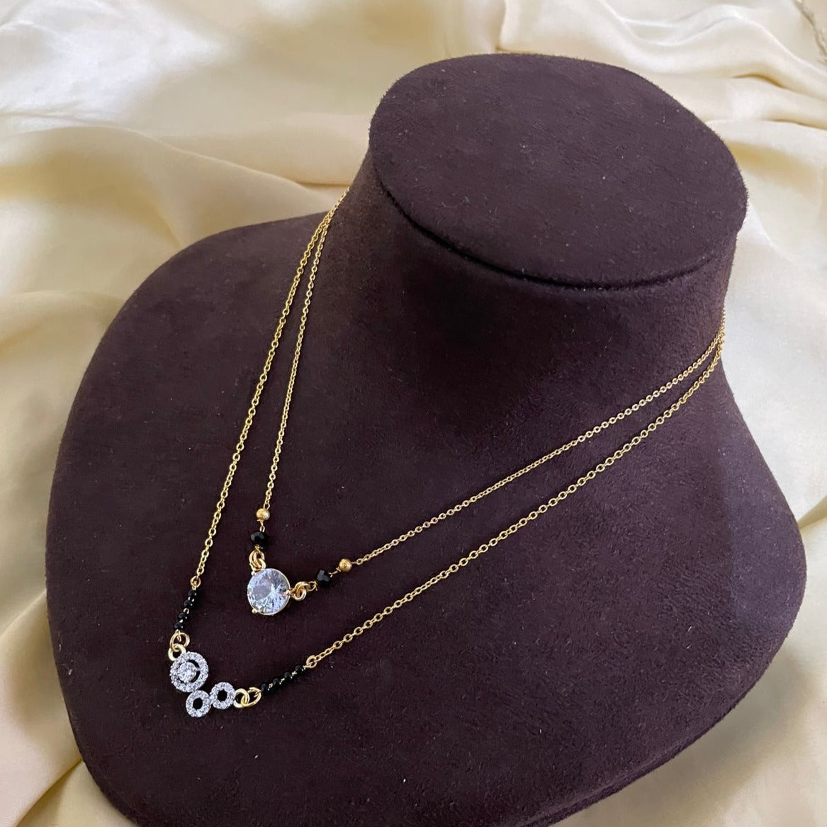 Gold Plated Minimal Style Mangalsutra Combo - Abdesignsjewellery