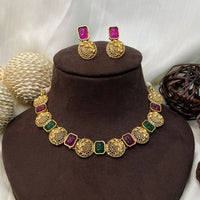 Thumbnail for Exclusive Antique Gold Plated Round Necklace - Abdesignsjewellery