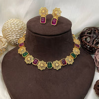 Thumbnail for Premium Antique Gold Plated Floral Necklace