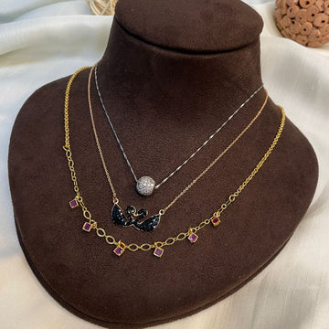 High Quality Three Dailywear Pendant & Chain Combo