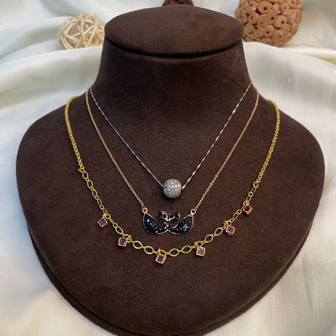 High Quality Three Dailywear Pendant & Chain Combo