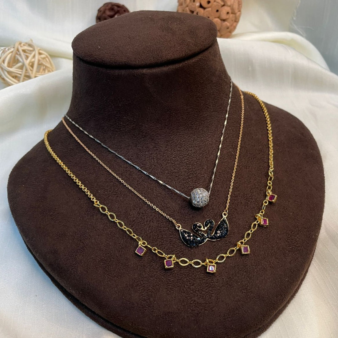 High Quality Three Dailywear Pendant & Chain Combo