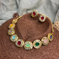 Thumbnail for High-Quality Shimmering Navratna Stone Necklace