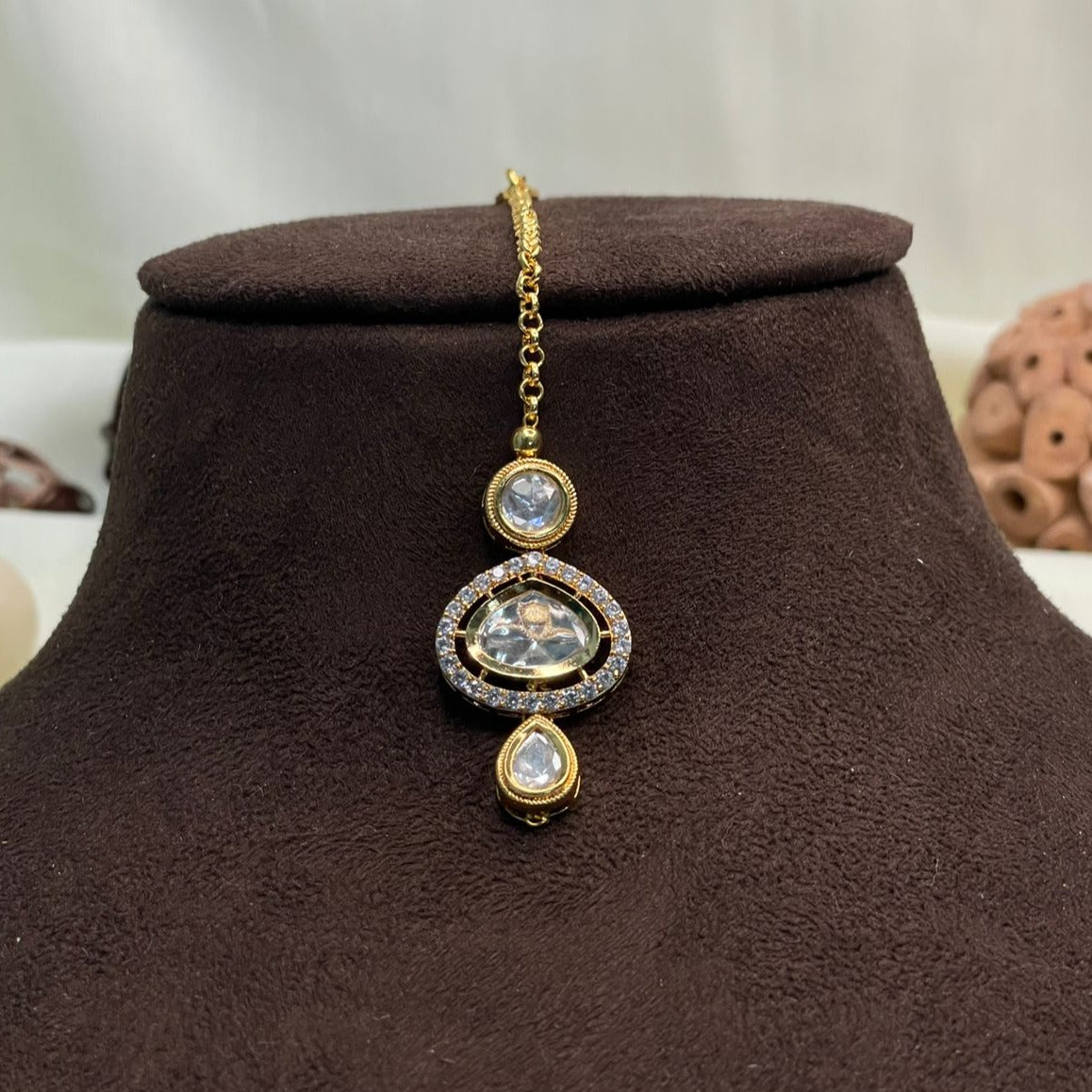 Elite Polki Kundan Maang Tikka - Abdesignsjewellery