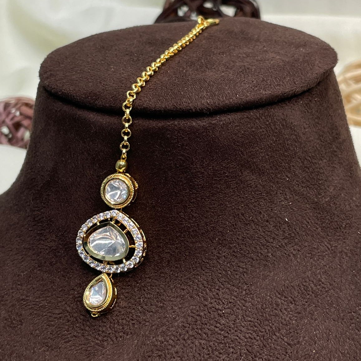 Elite Polki Kundan Maang Tikka - Abdesignsjewellery