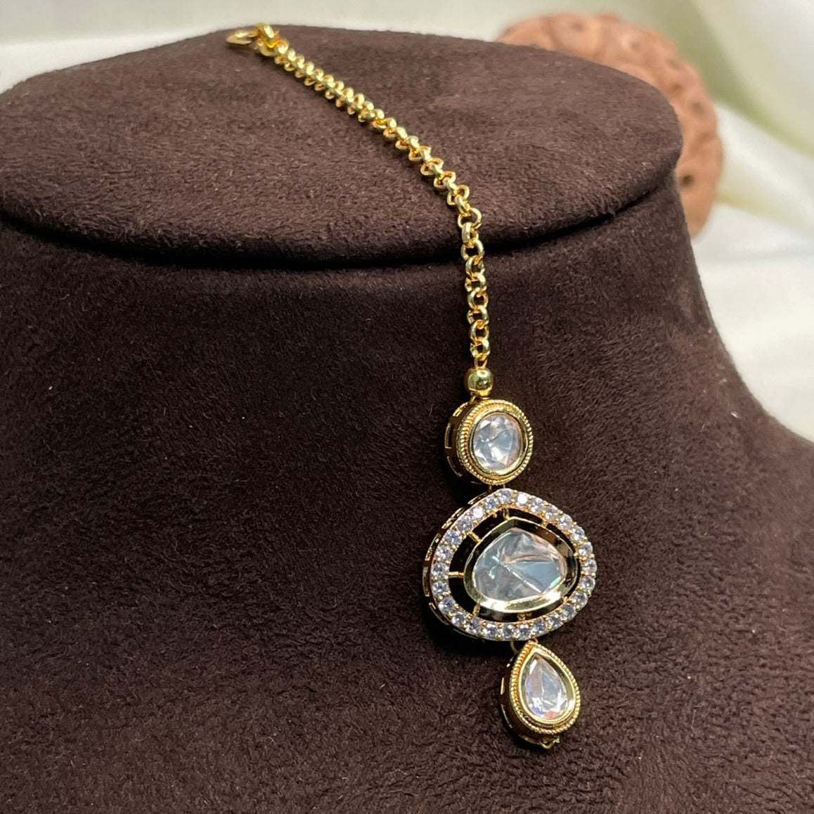 Elite Polki Kundan Maang Tikka - Abdesignsjewellery