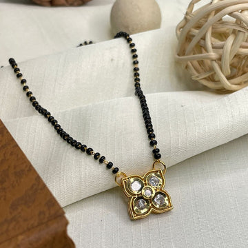 Stylish Unique Flower Polki Mangalsutra - Abdesignsjewellery