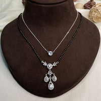 Thumbnail for Vintage American Diamond Droplet Statement Mangalsutra Combo
