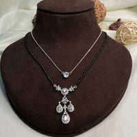 Thumbnail for Vintage American Diamond Droplet Statement Mangalsutra Combo