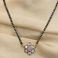 Thumbnail for Charming Pink Flower Polki Mangalsutra - Abdesignsjewellery