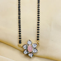 Thumbnail for Charming Pink Flower Polki Mangalsutra - Abdesignsjewellery