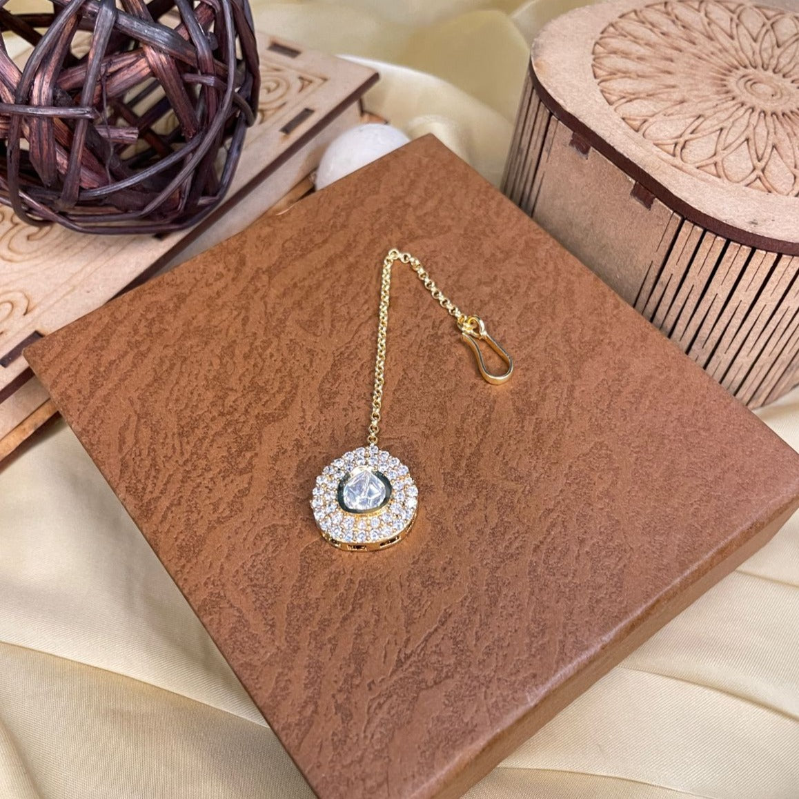 High Quality Gold Plated Royal Polki MaangTikka - maang tikka by Abdesigns Jewellery