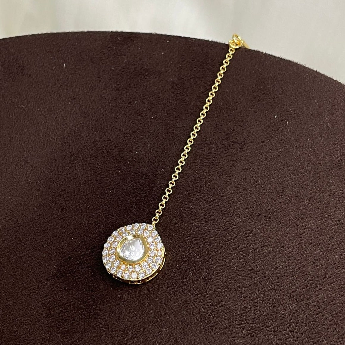 High Quality Gold Plated Royal Polki MaangTikka - maang tikka by Abdesigns Jewellery