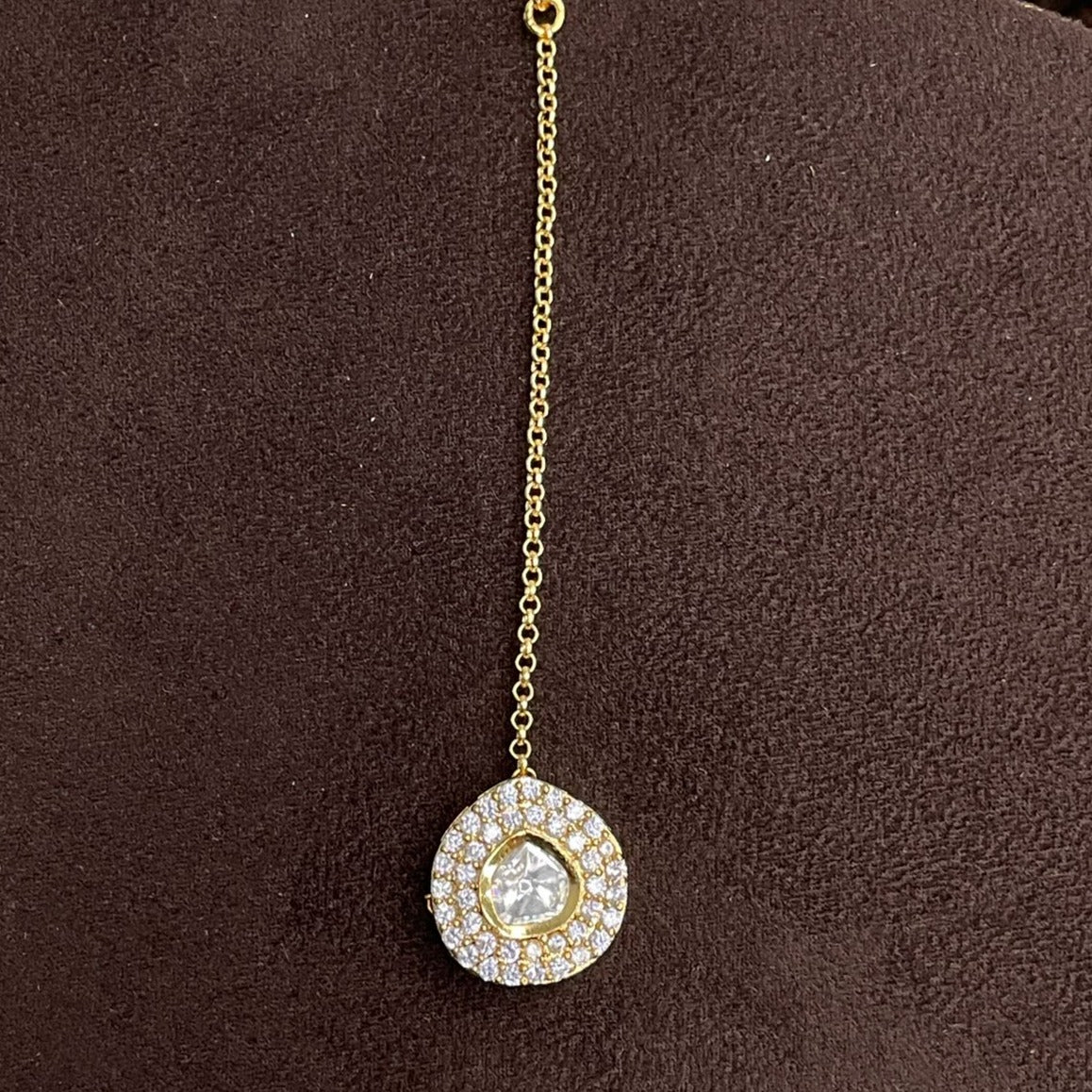 High Quality Gold Plated Royal Polki MaangTikka - maang tikka by Abdesigns Jewellery