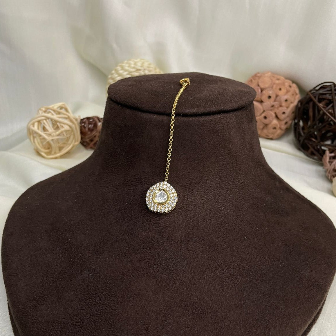 High Quality Gold Plated Royal Polki MaangTikka - maang tikka by Abdesigns Jewellery