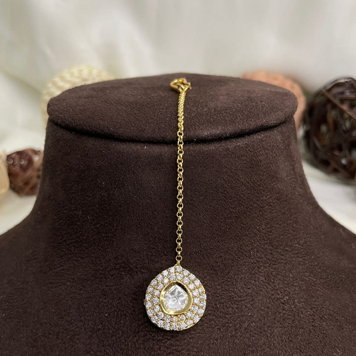High Quality Gold Plated Royal Polki MaangTikka - maang tikka by Abdesigns Jewellery