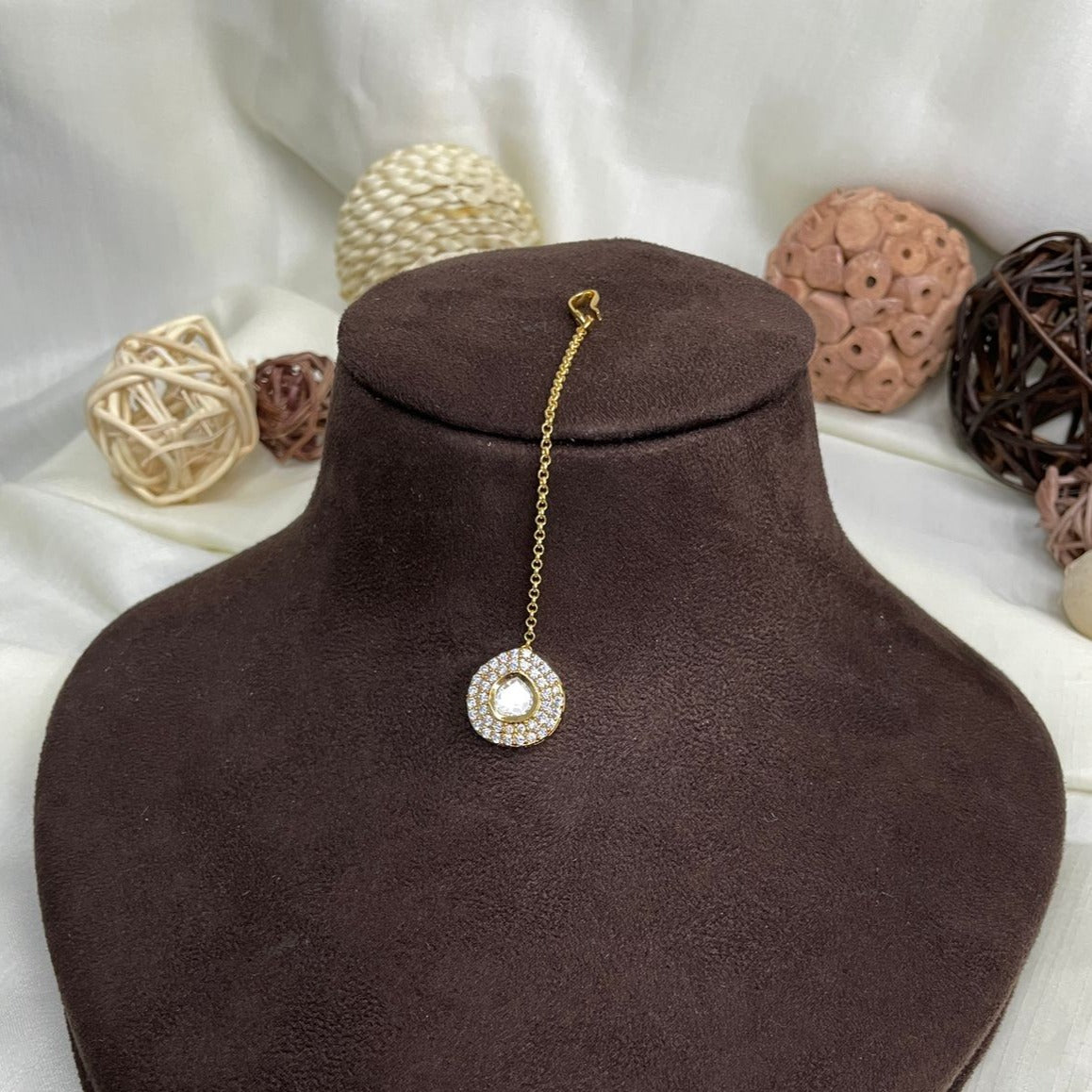 High Quality Gold Plated Royal Polki MaangTikka - maang tikka by Abdesigns Jewellery