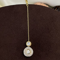 Thumbnail for Elegant High Quality Gold Plated Royal Polki MaangTikka - Abdesignsjewellery