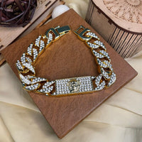 Thumbnail for Versace Gold Plated Diamond Hand Bracelet