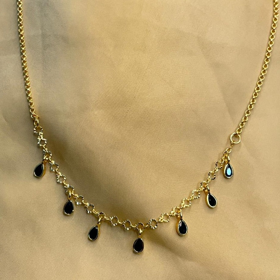 Black Dailywear Drop Necklace - Abdesignsjewellery