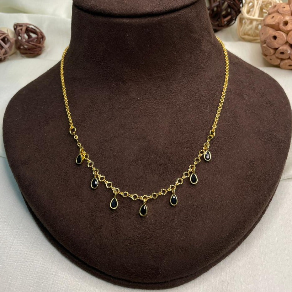 Black Dailywear Drop Necklace - Abdesignsjewellery