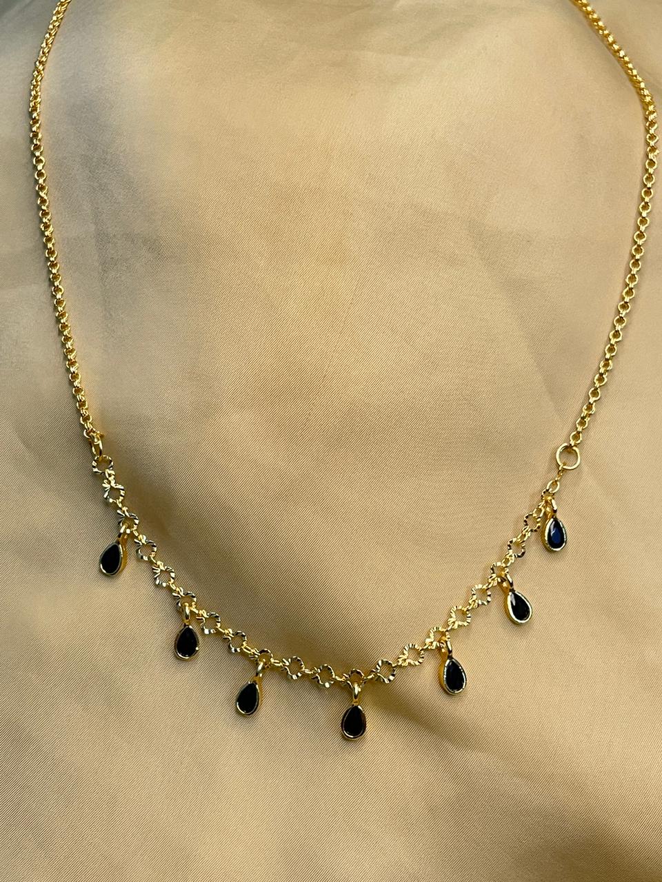 Black Dailywear Drop Necklace - Abdesignsjewellery