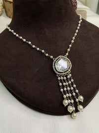 Thumbnail for Single Uncut Polki Kundan Pendent Set Necklace