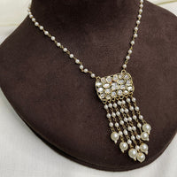 Thumbnail for Moissanite Rectangle Polki Kundan Pendent Set Necklace - Abdesignsjewellery