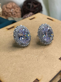 Thumbnail for Contemporary Round Crystal Statement Earring