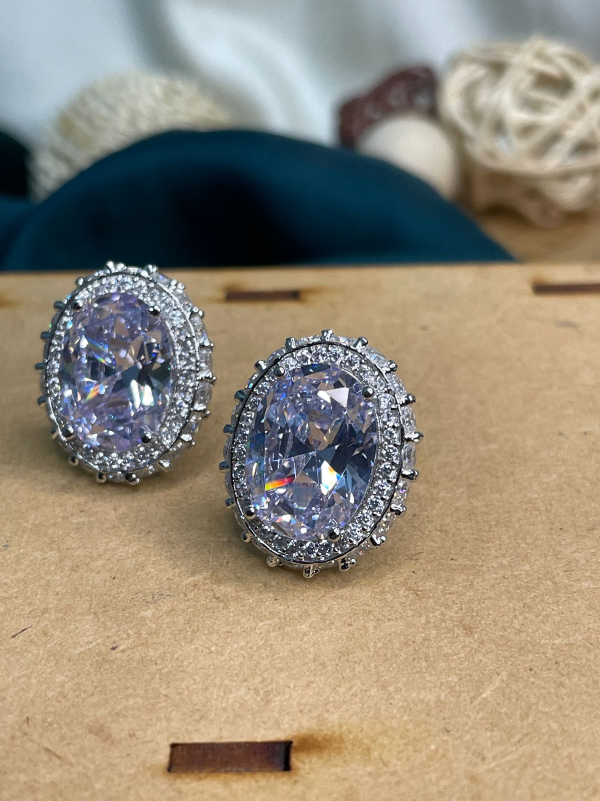 Contemporary Round Crystal Statement Earring