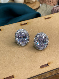 Thumbnail for Contemporary Round Crystal Statement Earring