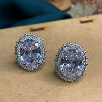 Thumbnail for Contemporary Round Crystal Statement Earring