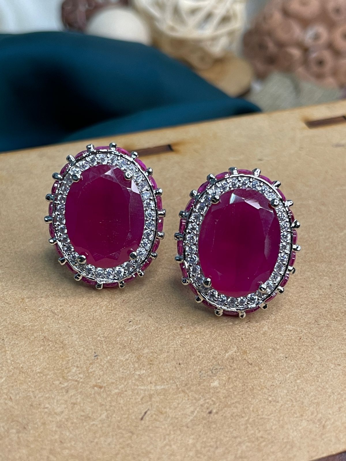 Contemporary Round Crystal Statement Earring