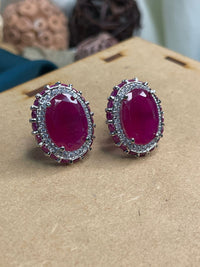 Thumbnail for Contemporary Round Crystal Statement Earring - Abdesignsjewellery