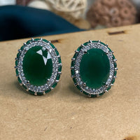 Thumbnail for Contemporary Round Crystal Statement Earring