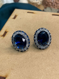 Thumbnail for Contemporary Round Crystal Statement Earring