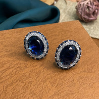 Thumbnail for Contemporary Round Crystal Statement Earring