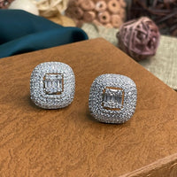 Thumbnail for Square Pave Choki Diamond Stud Earring