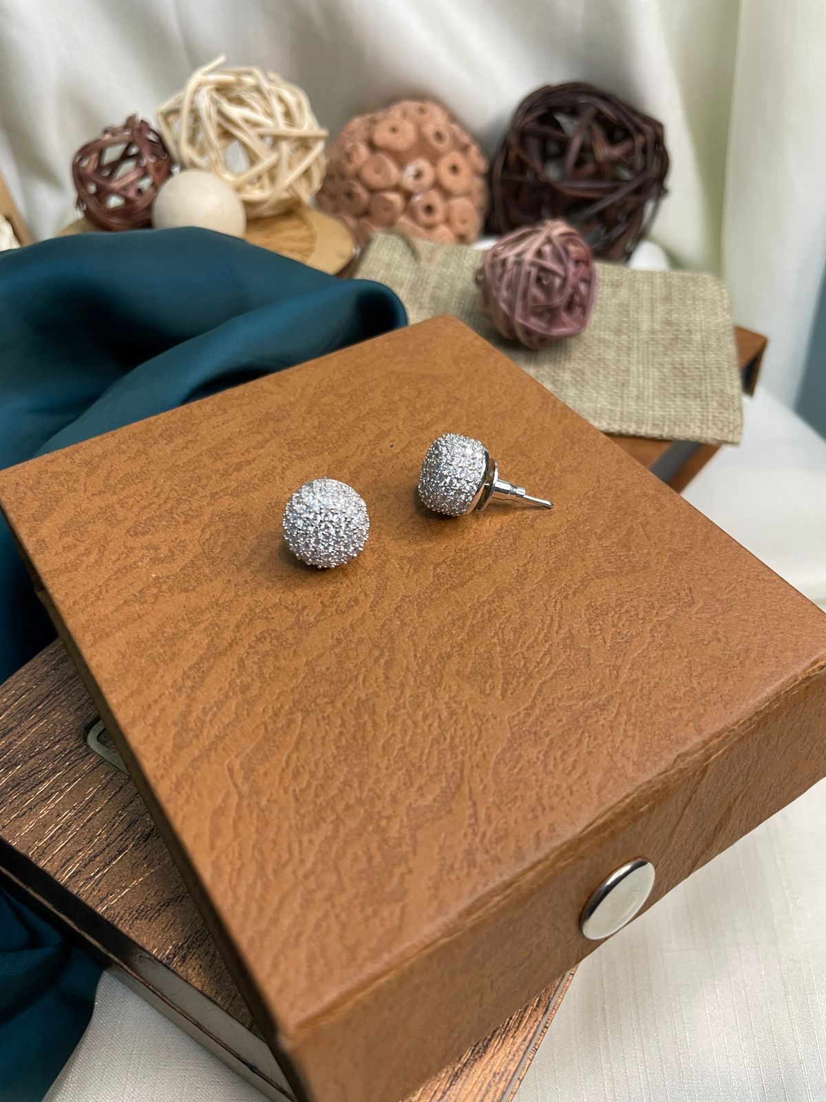 Disco Ball AD Stud Earring - Abdesignsjewellery