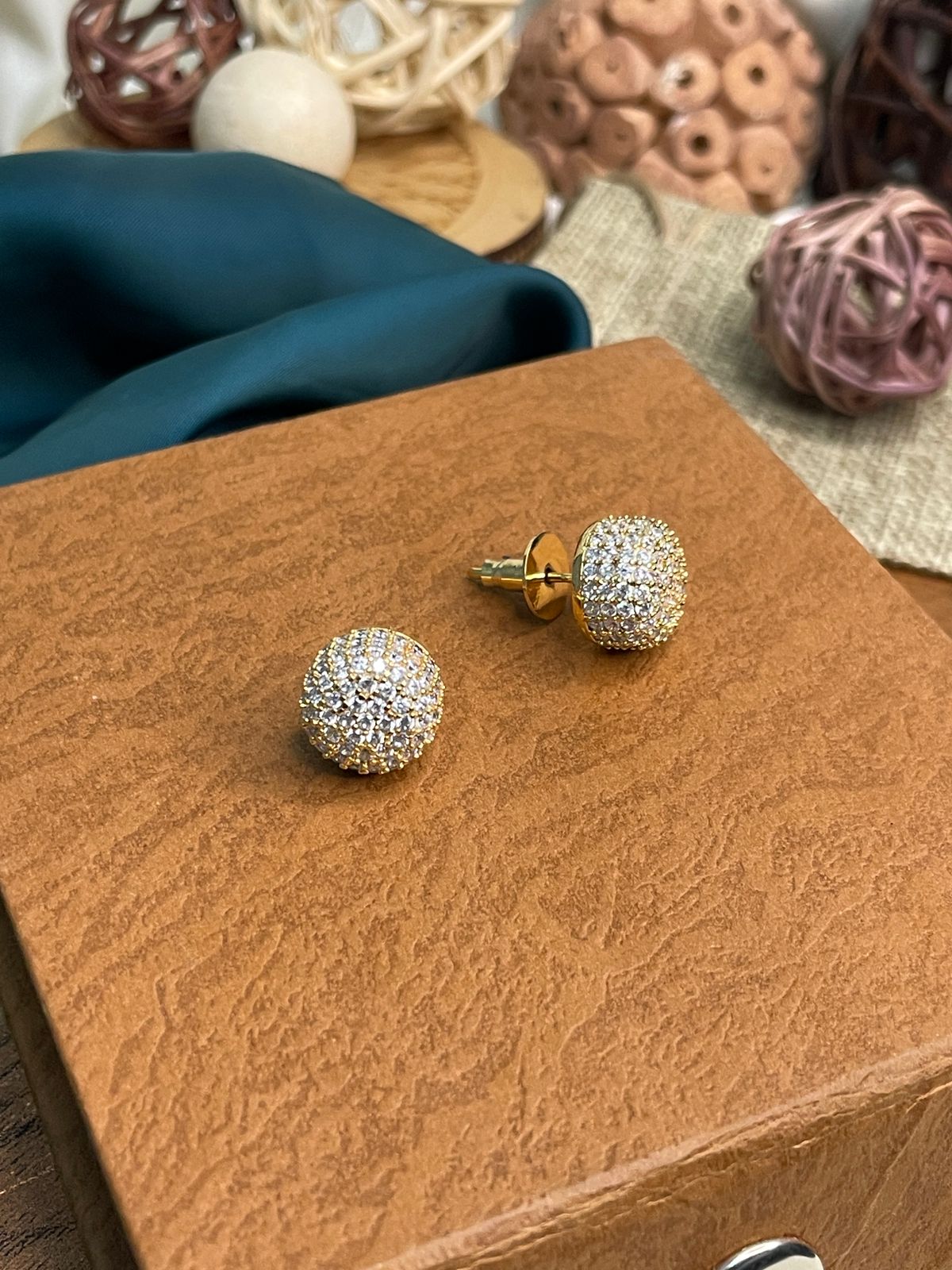 Disco Ball AD Stud Earring - Abdesignsjewellery