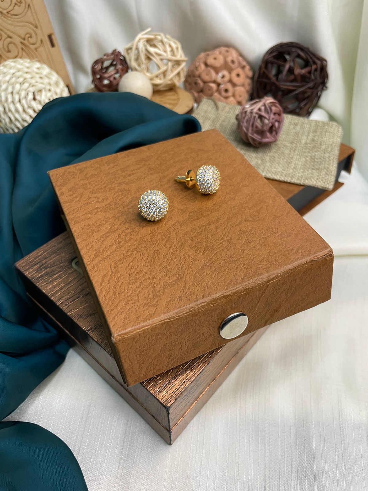 Disco Ball AD Stud Earring - Abdesignsjewellery