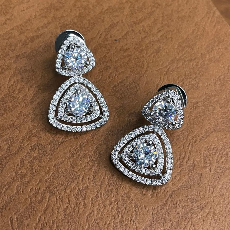 Trillion Diamond Stud Earring