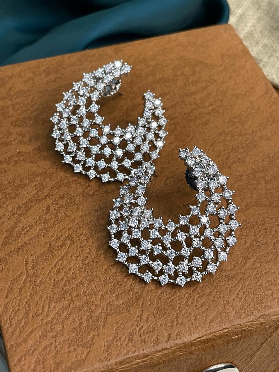 Beautiful American Diamond Party Wear Stud Earring - Abdesignsjewellery