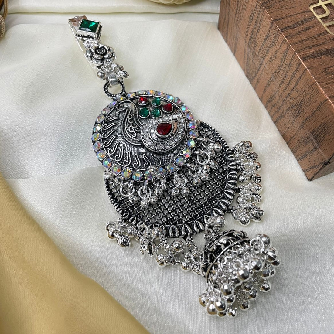 Designer Silver Peacock Juda pin - Abdesignsjewellery