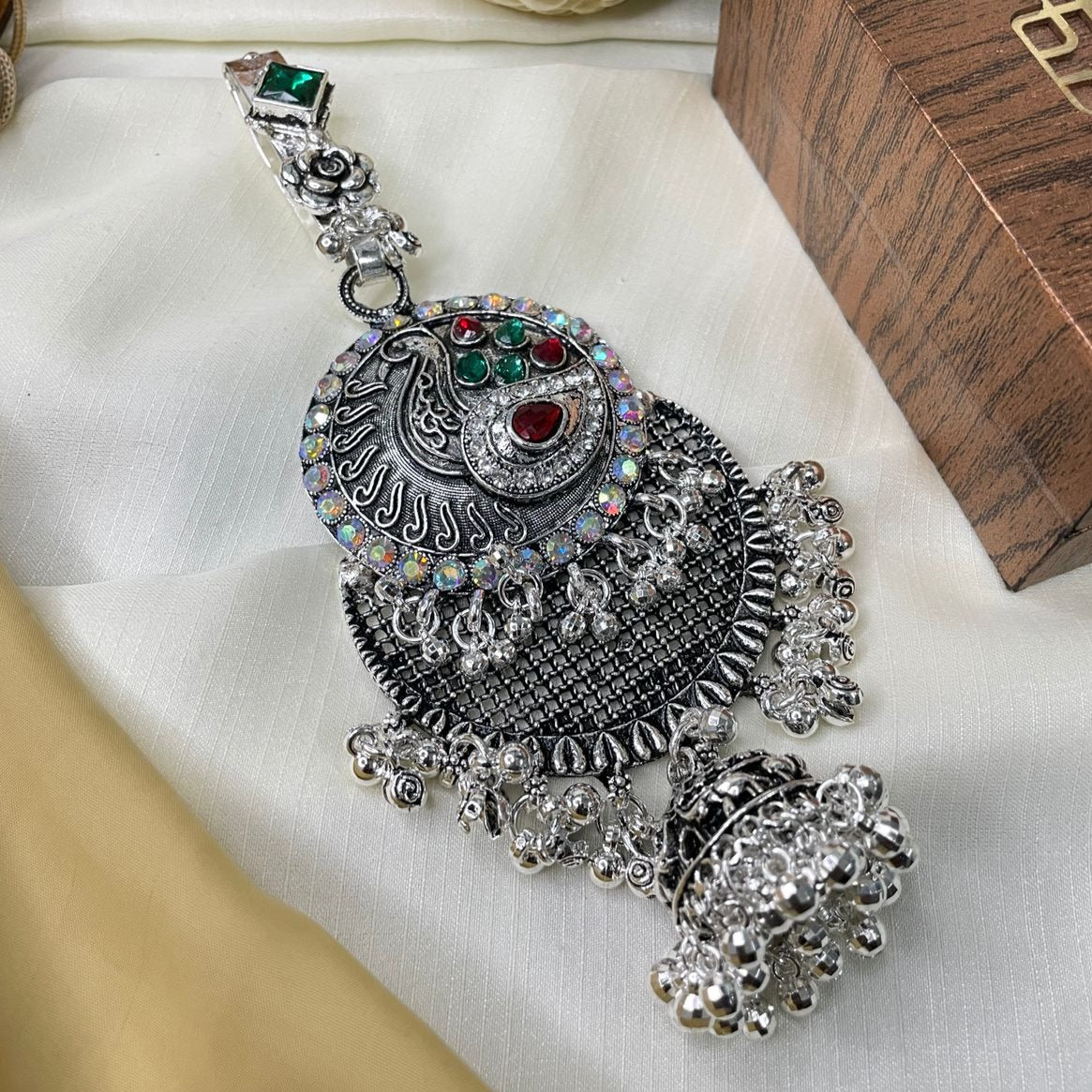 Designer Silver Peacock Juda pin - Abdesignsjewellery